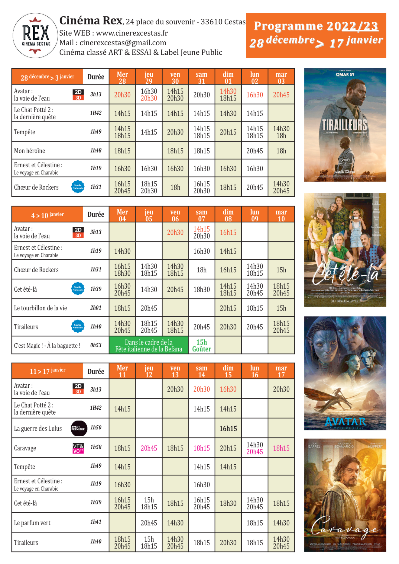 Programmes - Cinéma Rex Cestas