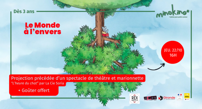 Lire la suite à propos de l’article Le Monde à l&rsquo;envers + goûter + spectacle « L&rsquo;heure du chat » par la compagnie Soria – JEUDI 22 OCTOBRE – 16H – dès 3/4 ans